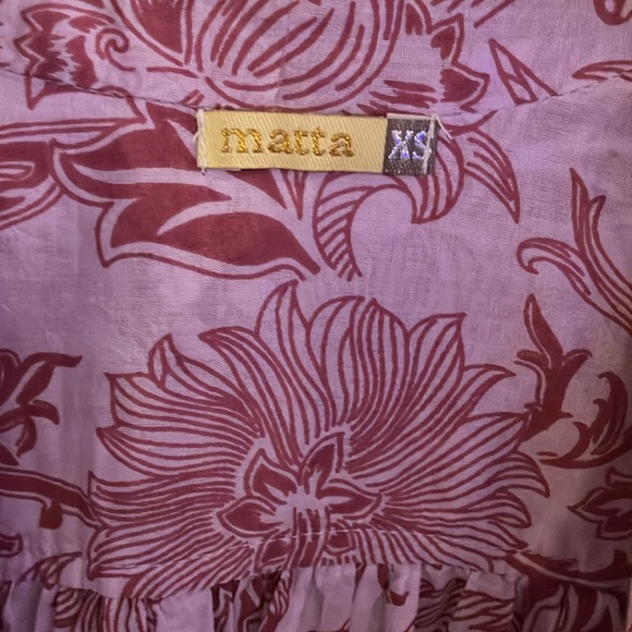 MATTA Pink Floral Button-Up DRESS feels free and flowy comfy - Picture 4 of 5